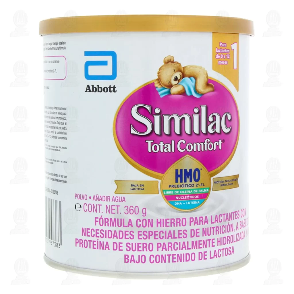 Leche de fórmula en polvo Abbott Similac Total Comfort en lata de 1 de 360g - 0 a 12 meses